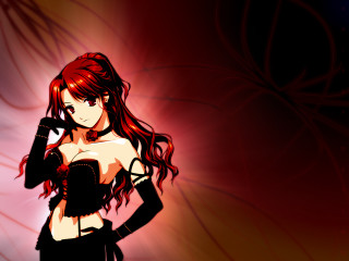 Red haired gothic woman portrait - dark background free wallpaper for desktop