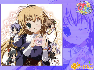 Anime girls purple background heart - a picture of a girl free wallpaper