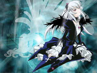 Gothic portrait whitehair blackwings lolita - outfit free wallpaper