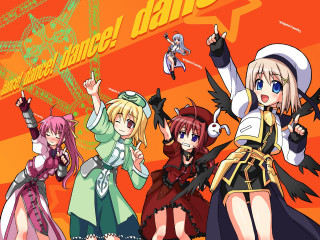 Anime girls dance red background - hint of yayoi kasuma free wallpaper for desktop