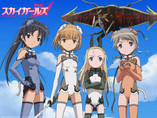 Anime girls alien clouds rayonism - a giant alien free wallpaper