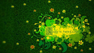 Green background shamrocks flowers pattern - charles mcauley free wallpaper