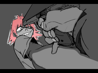 Pink hair knife action comic - a drawing of a person free wallpaper