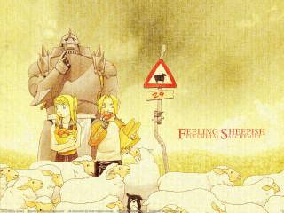 Feeling sheep cartoon storybook animals - a cartoon of a man and a woman free wallpaper for desktop