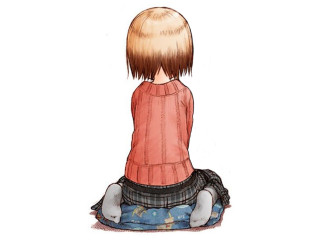 Girl sitting pillow drawing yoshida - a pillow free wallpaper