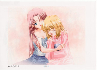 Women hugging pink background blonde - a couple of women free wallpaper