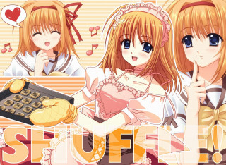 Anime girls pink dress yellow - hurufiyya free wallpaper for desktop