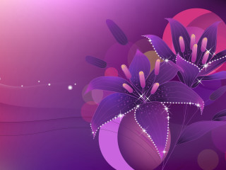 Purple flower pink circle stars - a pink circle free wallpaper