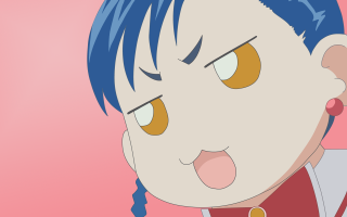 Ayako rokkaku bluehair redshirt angry - white background free wallpaper