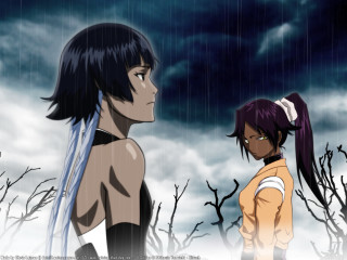 Rainy anime couple umbrella sky - the other looking free wallpaper