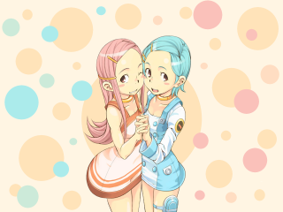Anime girls kissing bubbles umbrella - a pink umbrella free wallpaper