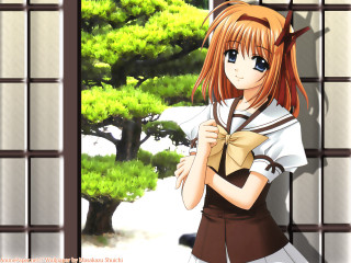 Girl red hair paper tree - long red hair holding free wallpaper