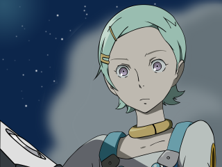 Blue hair astronaut starry sky - a blue hair free wallpaper
