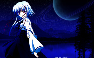 Anime girl white hair lake - long white hair free wallpaper