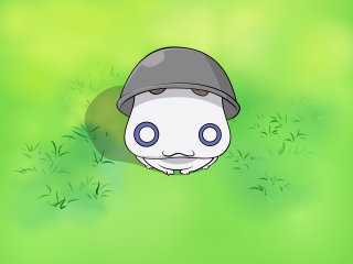 Cartoon hat grass green background - round free wallpaper
