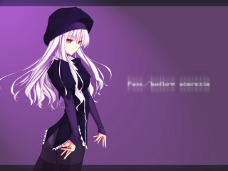 Anime girl white hair black 5 - long white hair free wallpaper
