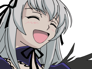 Whitehair womantongue closedeyes blackshirt funnyface - a funny face free wallpaper