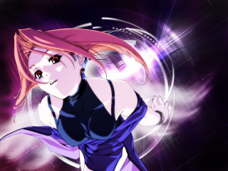 Pink haired woman blue dress - pink hair free wallpaper