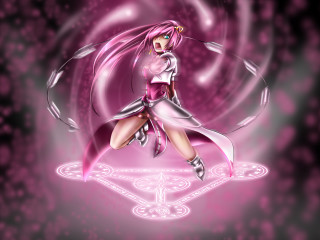 Pink dancing girl cherry blossoms - a pink outfit free wallpaper for desktop