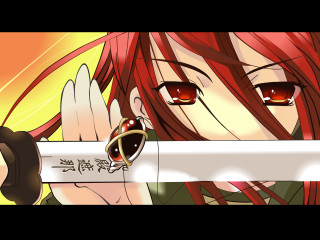 Red haired girl sword serious - red hair holding free wallpaper