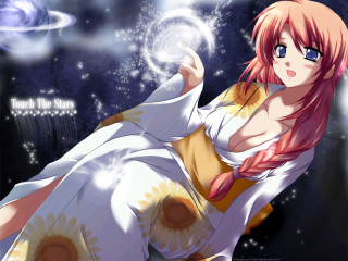 Space anime woman moon stars - a wand free wallpaper