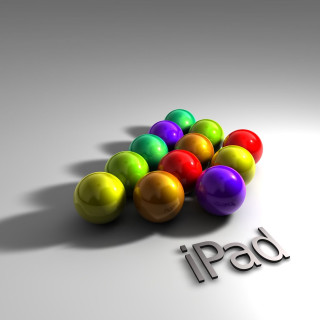 Colorful balls white surface ipad - free 3d render wallpaper for tablet