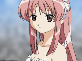 Pink hair white dress anime - a flower free wallpaper