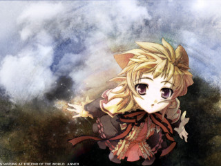 Blonde anime girl clouds milkyway - hint of yayoi kasuma free wallpaper for desktop