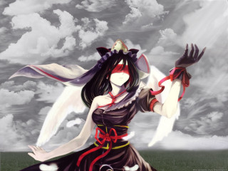 Woman cat ears dress clouds - a woman in a dress free wallpaper for desktop