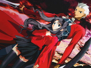 Red outfits man woman archer - a man and a woman free wallpaper