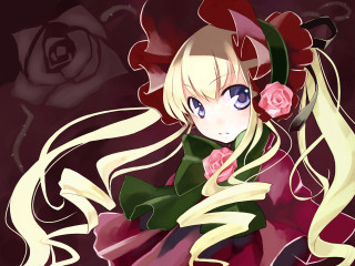 Anime girl blonde hair roses - a rose free wallpaper