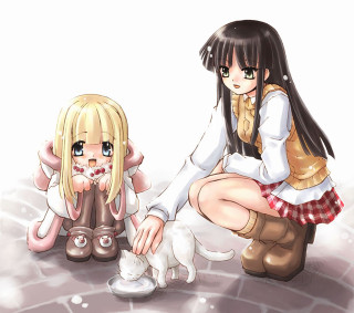 Girl cat anime schooluniform manga - remodernism free wallpaper for tablet