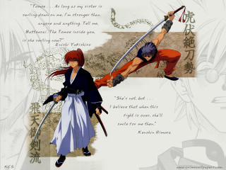 Anime couple swords handwritten baioken - a couple of anime characters holding swords free wallpaper