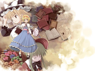 Anime couple books chocolate magic - a storybook illustration free wallpaper