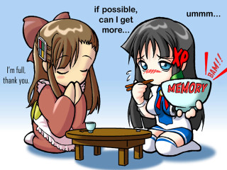 Cartoon girls eating coffee chat - a cartoon free wallpaper