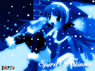 Anime girl blue outfit snow - a blue outfit free wallpaper for desktop