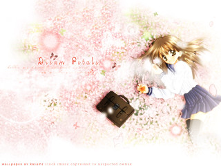 Girl suitcase flower pink background - kyoto animation free wallpaper