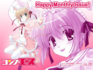 Pink girl manga maid rabbit - a pink dress free wallpaper for desktop
