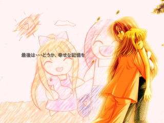 Girl hugging bear tree manga - lyco art free wallpaper for desktop