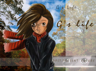 Girl scarf woods wind impressionism - a scarf free wallpaper