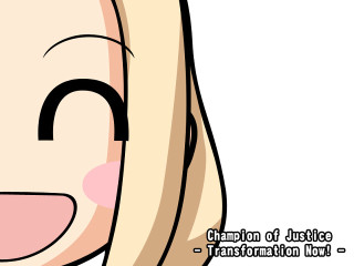 Cartoon girl smile caption rayonism - justice free wallpaper