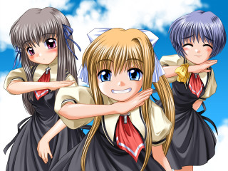 Anime girls blue eyes school 2 - a school uniform free wallpaper