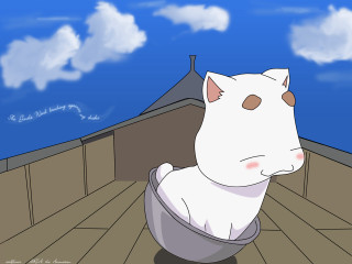 Cartoon cat sitting wooden floor - a cartoon cat free wallpaper