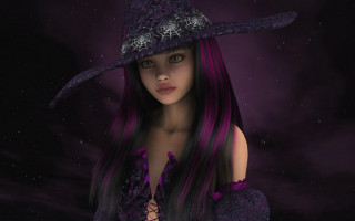 Purple witch gothic digital astral - a purple dress free wallpaper for desktop