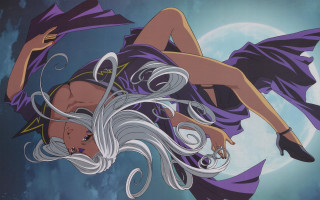 Floating white hair purple dress - a purple dress free wallpaper for desktop