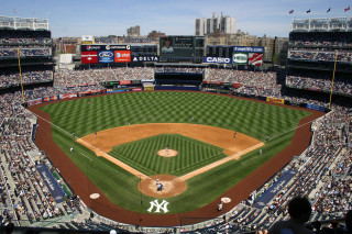 Baseball stadium crowd sunny day 4 - isometric view free wallpaper for desktop
