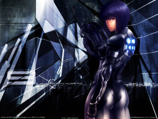 Futuristic woman cyberpunk gun honeycomb - a futuristic background free wallpaper for desktop