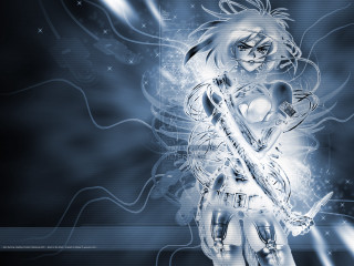 Woman sword cyberpunk star light - her hand and a background free wallpaper