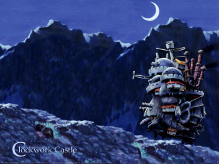Mountain ship crescent moon fantasy - matte fantasy painting free wallpaper for desktop