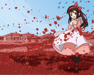 Girl dress bow leaves autumn - red leaf free wallpaper